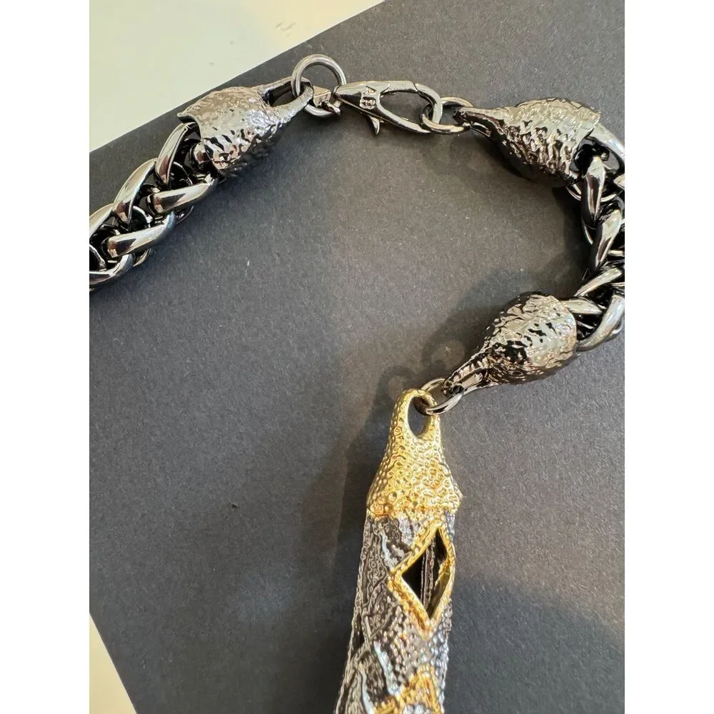 Designer Alexis Bittar Jardin de Papillon Snake Necklace Crystal - Picture 6 of 7